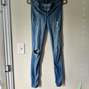 Hollister Light Blue Distressed Skinny Jeans